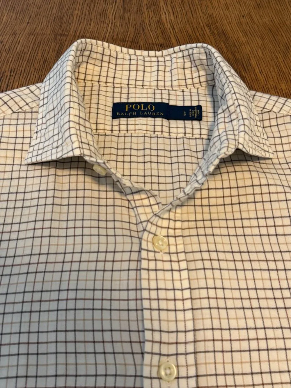 Polo Ralph Lauren Men's Plaid Dress Shirt - Large, Tan/Brown